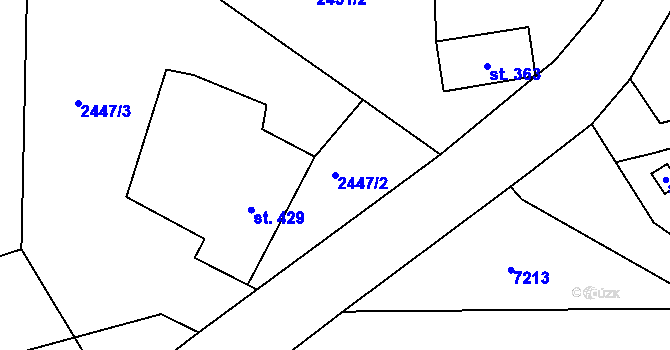 Parcela st. 2447/2 v KÚ Kunvald, Katastrální mapa