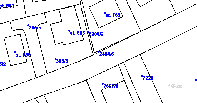 Parcela st. 2484/6 v KÚ Kunvald, Katastrální mapa