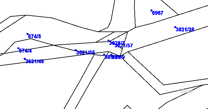 Parcela st. 685/10 v KÚ Kunvald, Katastrální mapa
