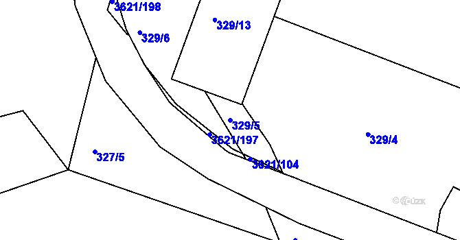 Parcela st. 329/5 v KÚ Kunvald, Katastrální mapa