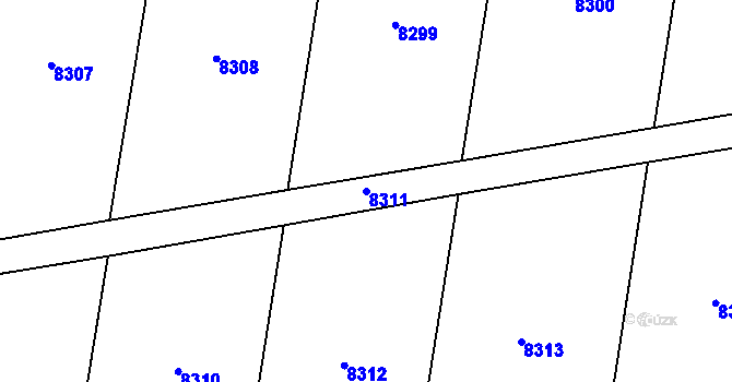 Parcela st. 8311 v KÚ Kunvald, Katastrální mapa