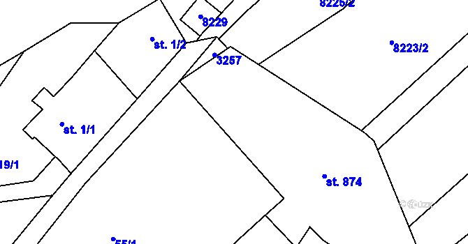 Parcela st. 55/7 v KÚ Kunvald, Katastrální mapa