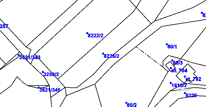Parcela st. 8226/2 v KÚ Kunvald, Katastrální mapa
