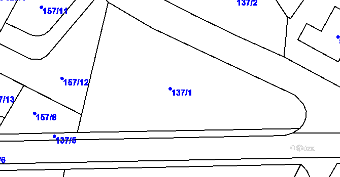 Parcela st. 137/1 v KÚ Kunžak, Katastrální mapa
