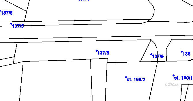 Parcela st. 137/8 v KÚ Kunžak, Katastrální mapa