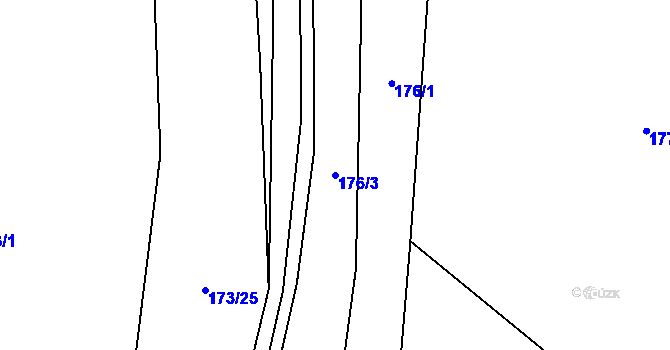 Parcela st. 176/3 v KÚ Kunžak, Katastrální mapa
