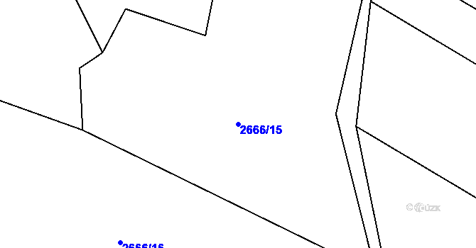 Parcela st. 2666/15 v KÚ Kunžak, Katastrální mapa