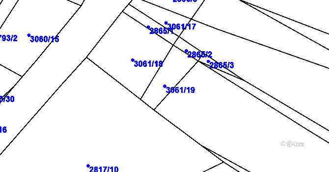 Parcela st. 3061/19 v KÚ Kunžak, Katastrální mapa