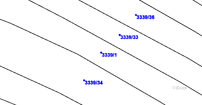 Parcela st. 3339/1 v KÚ Kunžak, Katastrální mapa