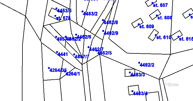Parcela st. 4462/5 v KÚ Kunžak, Katastrální mapa