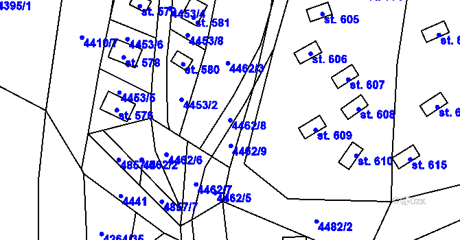 Parcela st. 4462/8 v KÚ Kunžak, Katastrální mapa