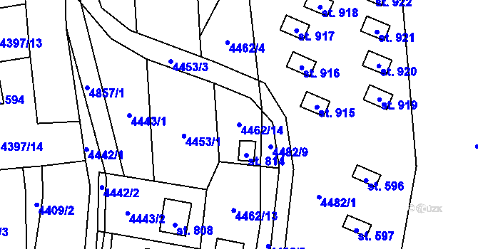 Parcela st. 4462/14 v KÚ Kunžak, Katastrální mapa