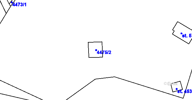 Parcela st. 4475/2 v KÚ Kunžak, Katastrální mapa