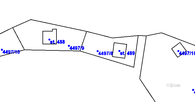Parcela st. 4497/8 v KÚ Kunžak, Katastrální mapa
