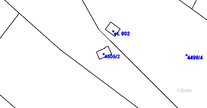 Parcela st. 4505/2 v KÚ Kunžak, Katastrální mapa