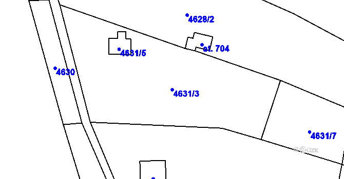 Parcela st. 4631/3 v KÚ Kunžak, Katastrální mapa