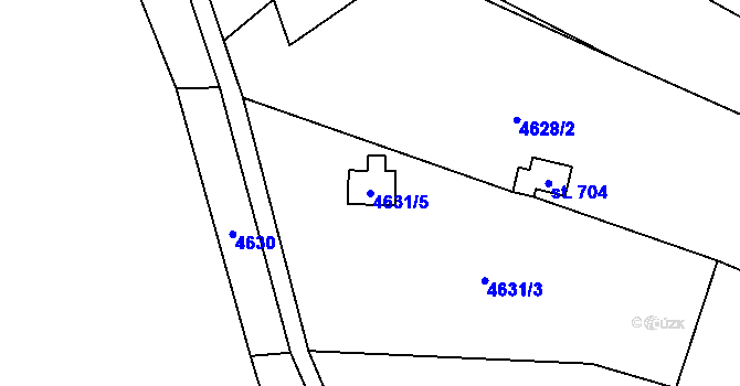 Parcela st. 4631/5 v KÚ Kunžak, Katastrální mapa