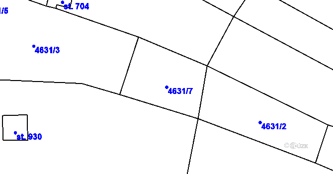 Parcela st. 4631/7 v KÚ Kunžak, Katastrální mapa