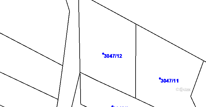Parcela st. 3047/12 v KÚ Kunžak, Katastrální mapa