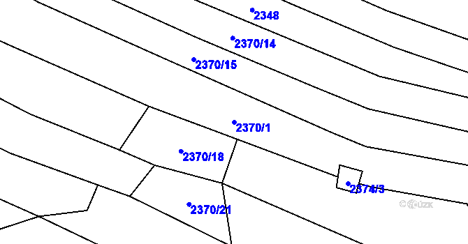 Parcela st. 2370/1 v KÚ Kunžak, Katastrální mapa
