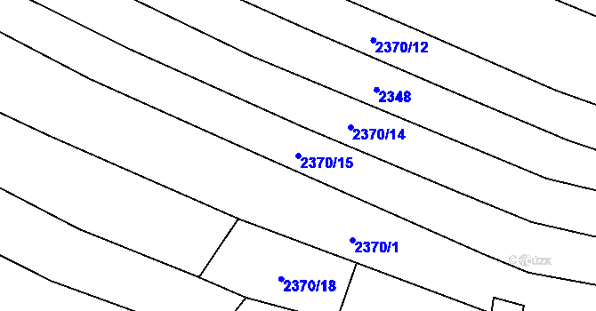 Parcela st. 2370/15 v KÚ Kunžak, Katastrální mapa