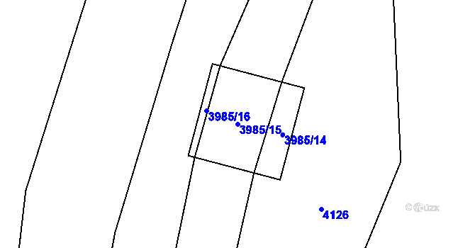 Parcela st. 3985/15 v KÚ Kunžak, Katastrální mapa