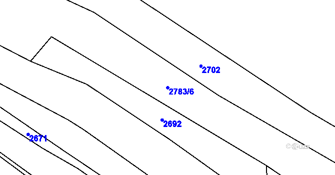 Parcela st. 2783/6 v KÚ Kunžak, Katastrální mapa