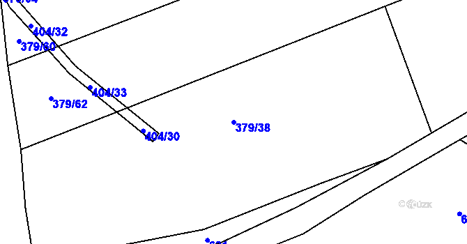 Parcela st. 379/38 v KÚ Kunžak, Katastrální mapa