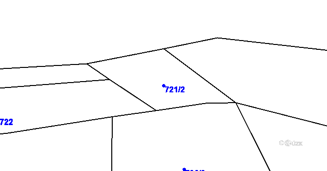 Parcela st. 721/2 v KÚ Kunžak, Katastrální mapa