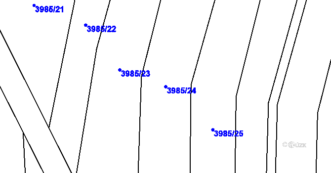 Parcela st. 3985/24 v KÚ Kunžak, Katastrální mapa