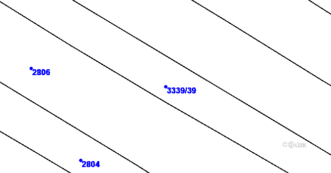 Parcela st. 3339/39 v KÚ Kunžak, Katastrální mapa
