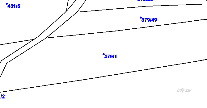 Parcela st. 479/1 v KÚ Kunžak, Katastrální mapa
