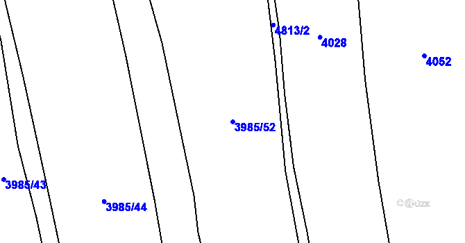 Parcela st. 3985/52 v KÚ Kunžak, Katastrální mapa