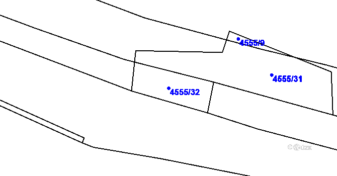 Parcela st. 4555/32 v KÚ Kunžak, Katastrální mapa