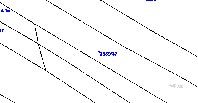 Parcela st. 3339/37 v KÚ Kunžak, Katastrální mapa