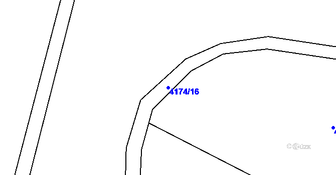 Parcela st. 4174/16 v KÚ Kunžak, Katastrální mapa