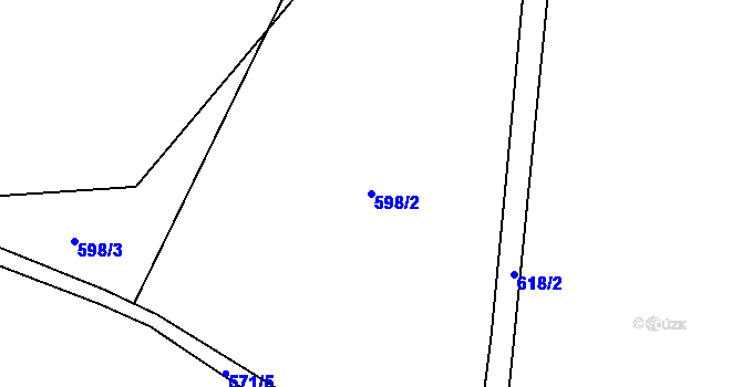 Parcela st. 598/2 v KÚ Kunžak, Katastrální mapa