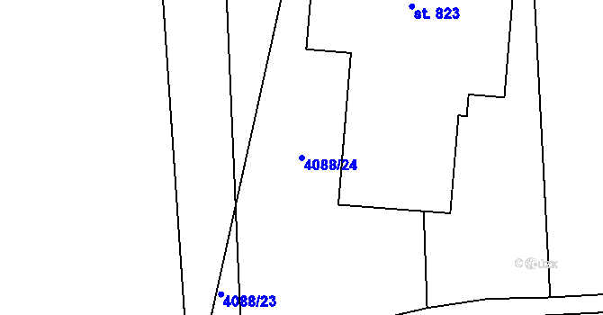 Parcela st. 4088/24 v KÚ Kunžak, Katastrální mapa