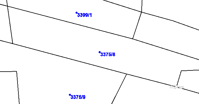 Parcela st. 3375/8 v KÚ Kunžak, Katastrální mapa