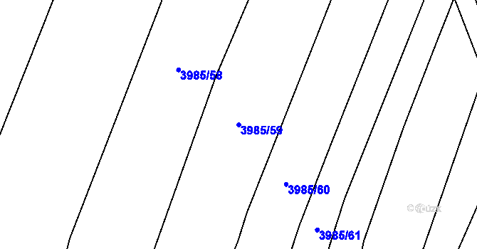 Parcela st. 3985/59 v KÚ Kunžak, Katastrální mapa