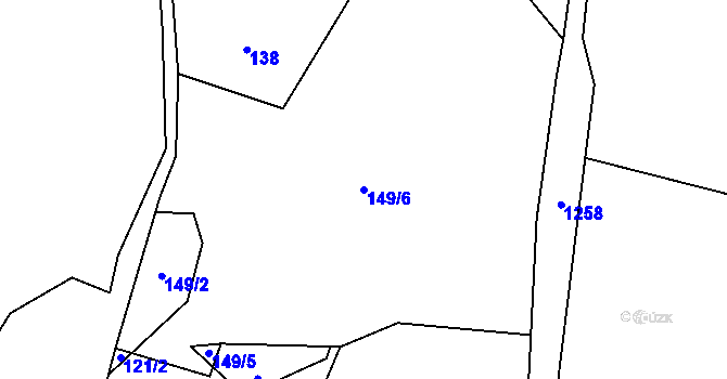 Parcela st. 149/6 v KÚ Mosty, Katastrální mapa