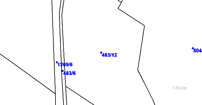 Parcela st. 483/12 v KÚ Mosty, Katastrální mapa