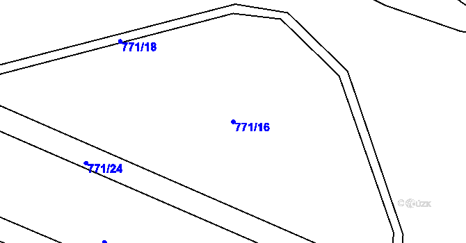 Parcela st. 771/16 v KÚ Mosty, Katastrální mapa