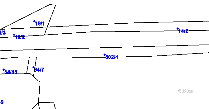 Parcela st. 502/4 v KÚ Suchdol u Kunžaku, Katastrální mapa