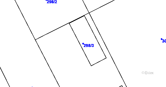 Parcela st. 298/3 v KÚ Kupařovice, Katastrální mapa