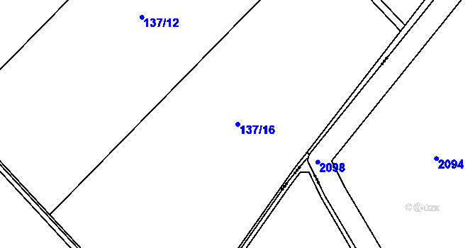 Parcela st. 137/16 v KÚ Kupařovice, Katastrální mapa