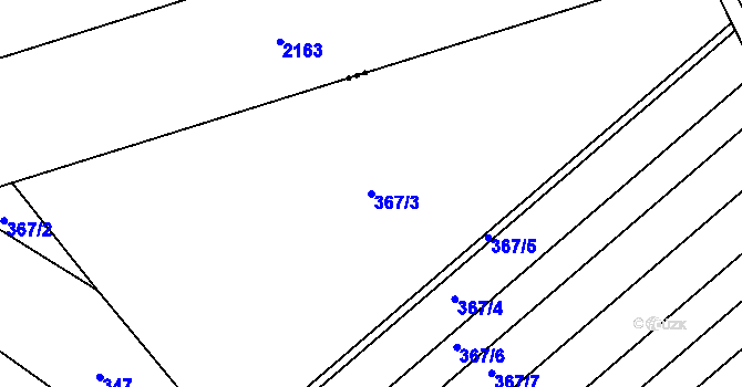 Parcela st. 367/3 v KÚ Kupařovice, Katastrální mapa
