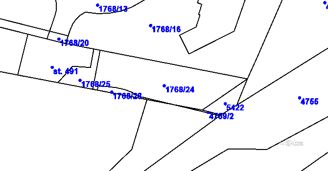 Parcela st. 1768/24 v KÚ Kurdějov, Katastrální mapa