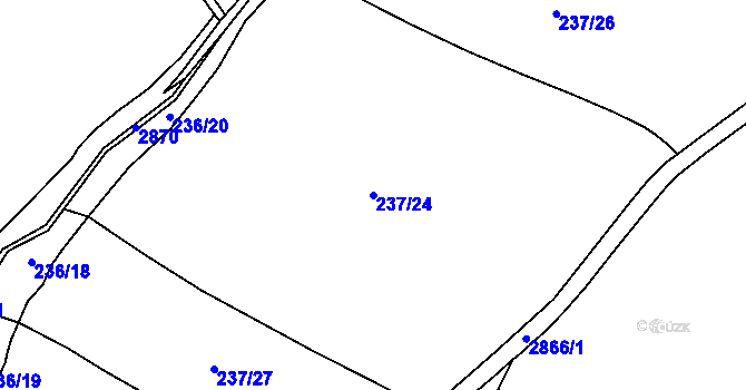Parcela st. 237/24 v KÚ Kurojedy, Katastrální mapa