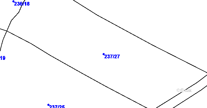 Parcela st. 237/27 v KÚ Kurojedy, Katastrální mapa